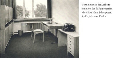 Ikonen der Bonner Republik: 8er-Set „Bundeshaus“-Stühle von Johannes Krahn (1949)