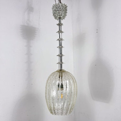 Venezianische Lichtskulptur: Barovier & Toso Pendelleuchte aus Muranoglas (ca. 1950)