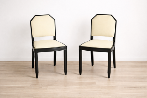 Art-Déco-Stühle in Schwarz & Elfenbein (ca. 1930) 6er-Set